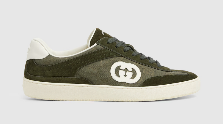 Dark green GG canvas and suede