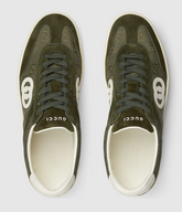 Dark green GG canvas and suede