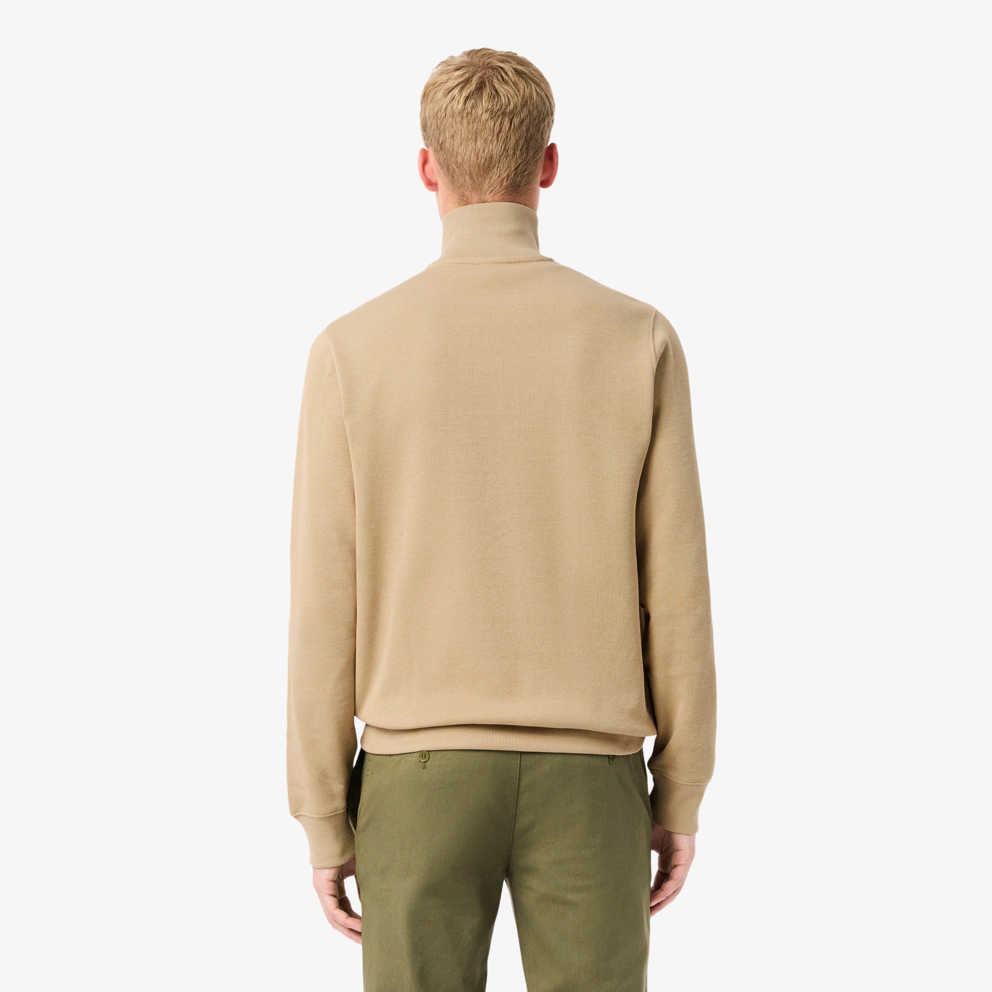 Zip Neck Carded Wool Sweater