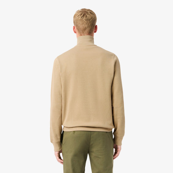 Zip Neck Carded Wool Sweater