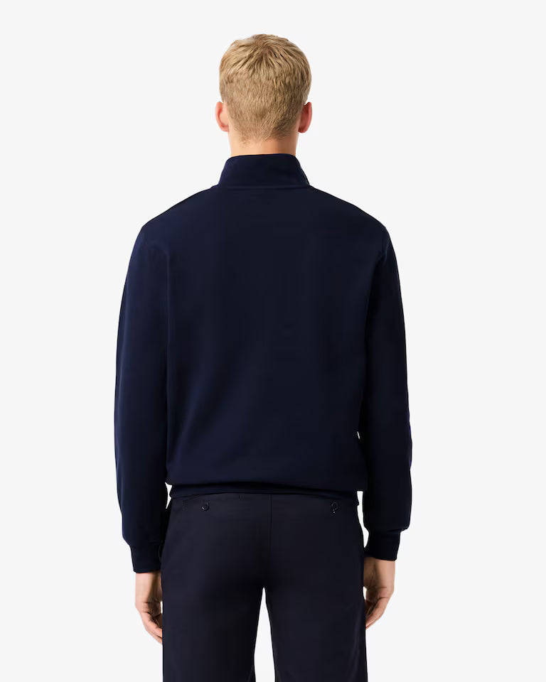 Zip Neck Carded Wool Sweater