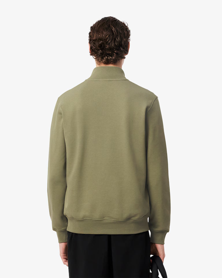 Zip Neck Carded Wool Sweater