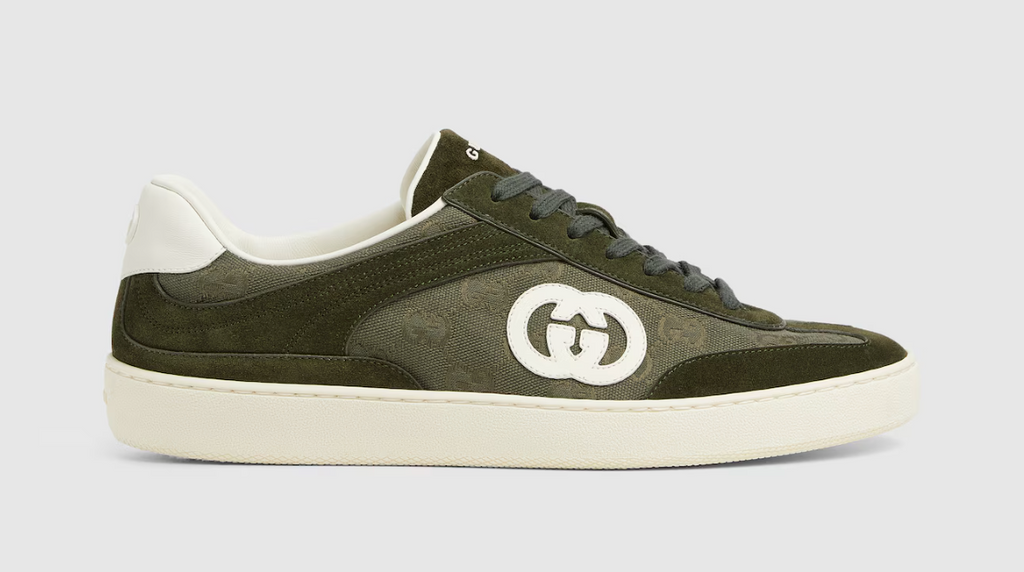 Dark green GG canvas and suede