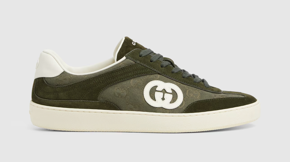 Dark green GG canvas and suede