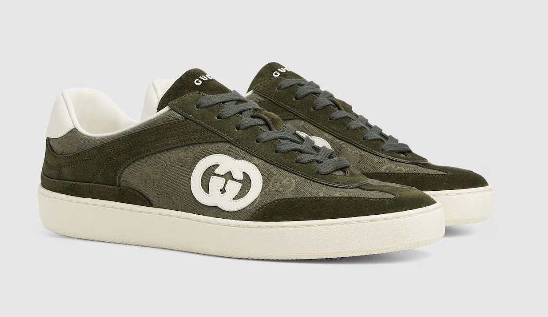 Dark green GG canvas and suede