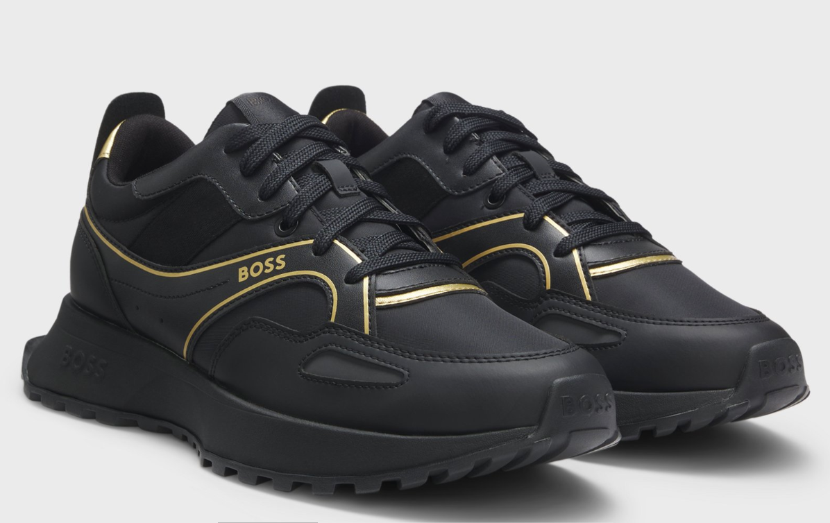 Trainers with logo and piping detail
