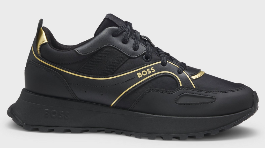 Trainers with logo and piping detail