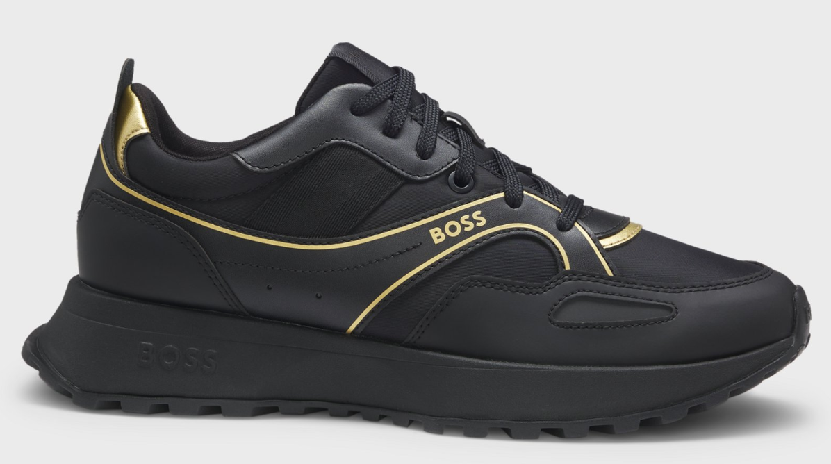 Trainers with logo and piping detail