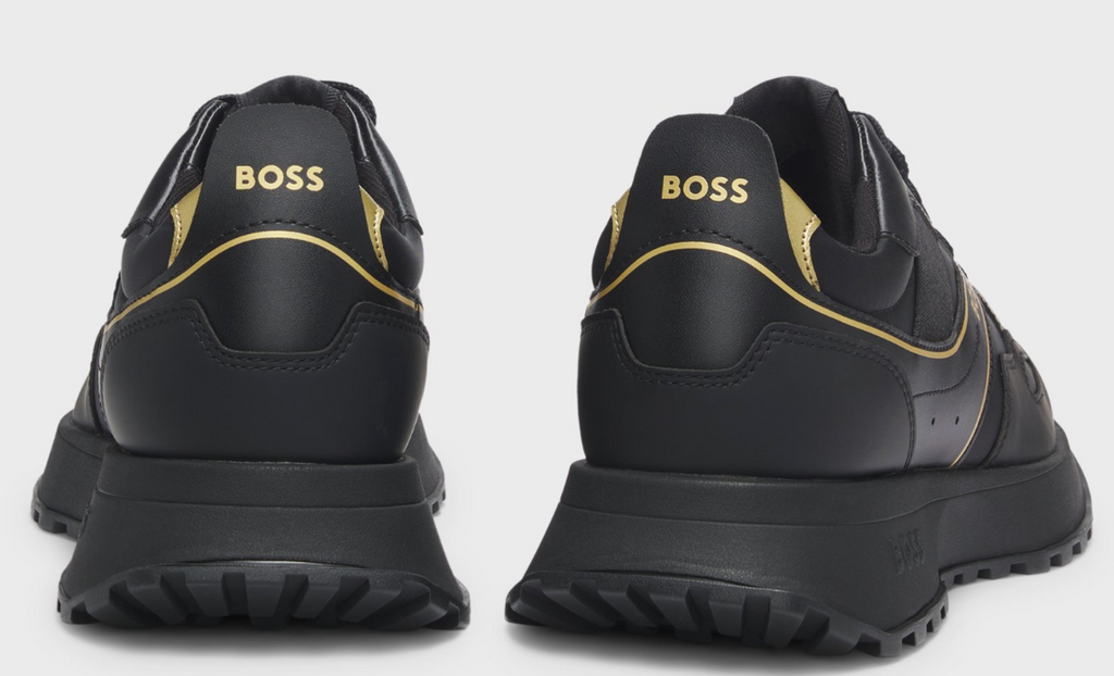 Trainers with logo and piping detail