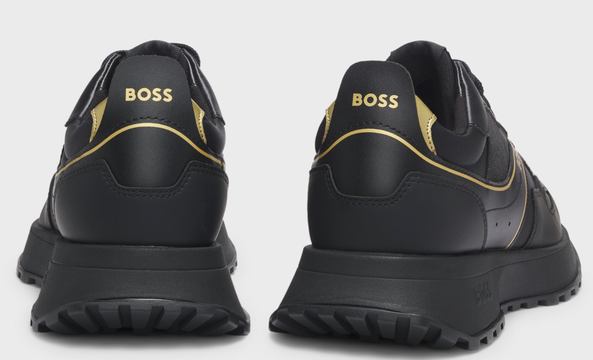 Trainers with logo and piping detail