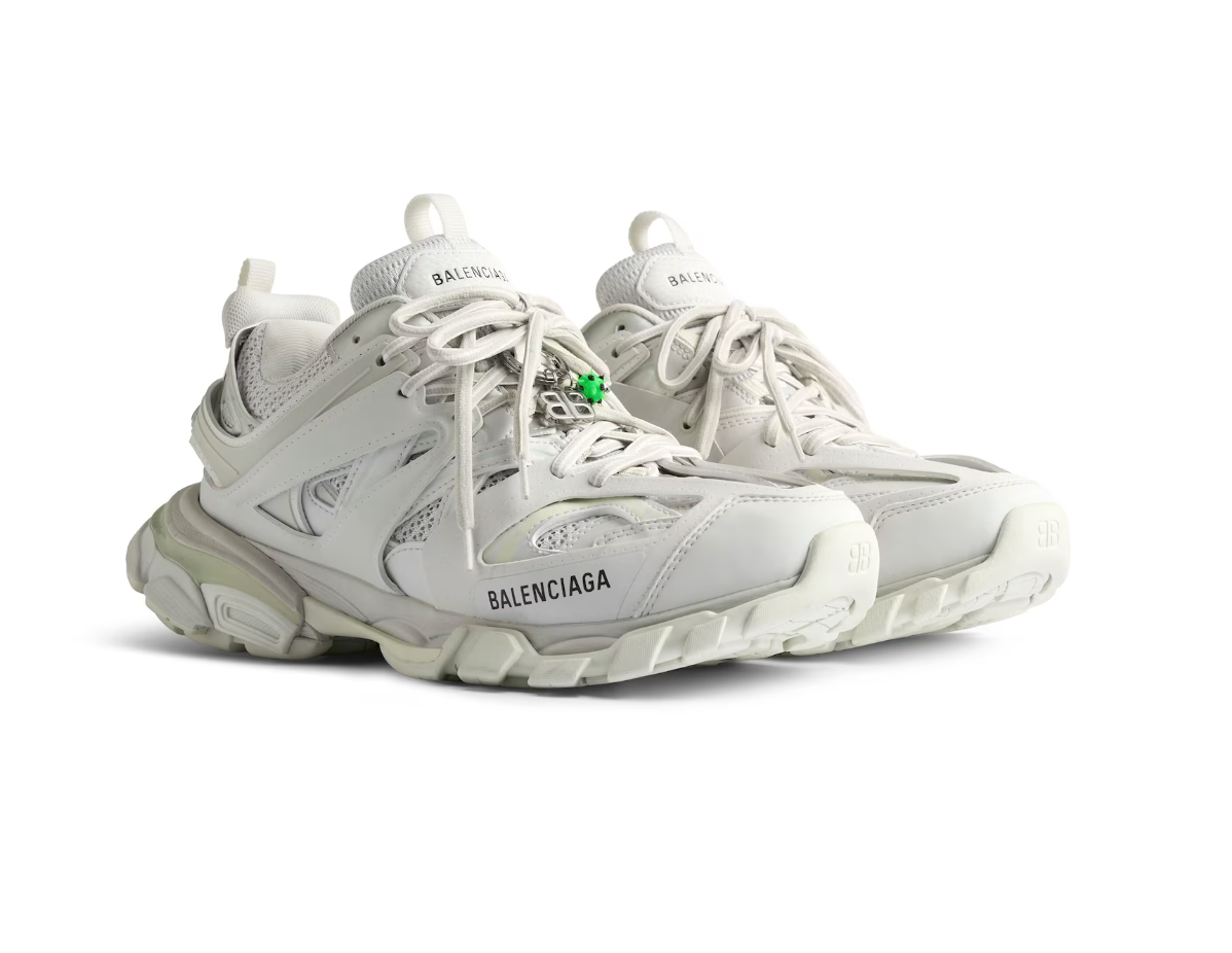 Men's Track Sneaker With Charms in White