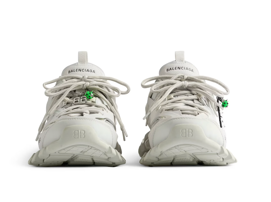 Men's Track Sneaker With Charms in White