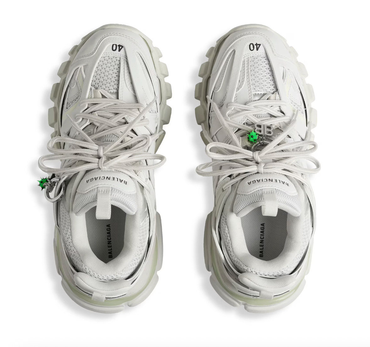 Men's Track Sneaker With Charms in White