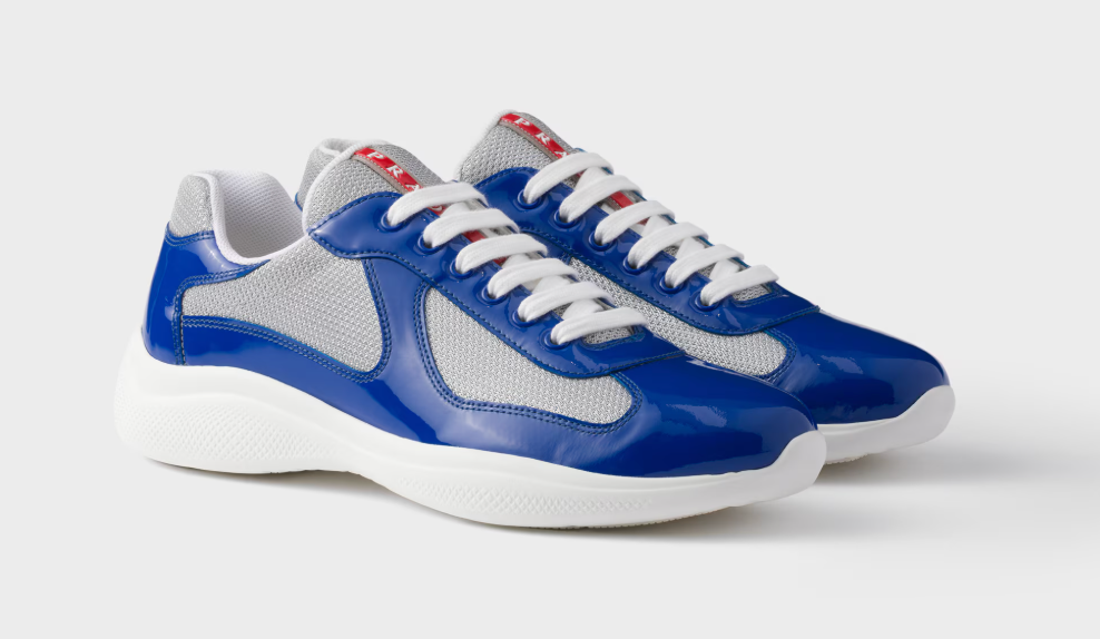 Patent leather and technical fabric Prada America's Cup sneakers