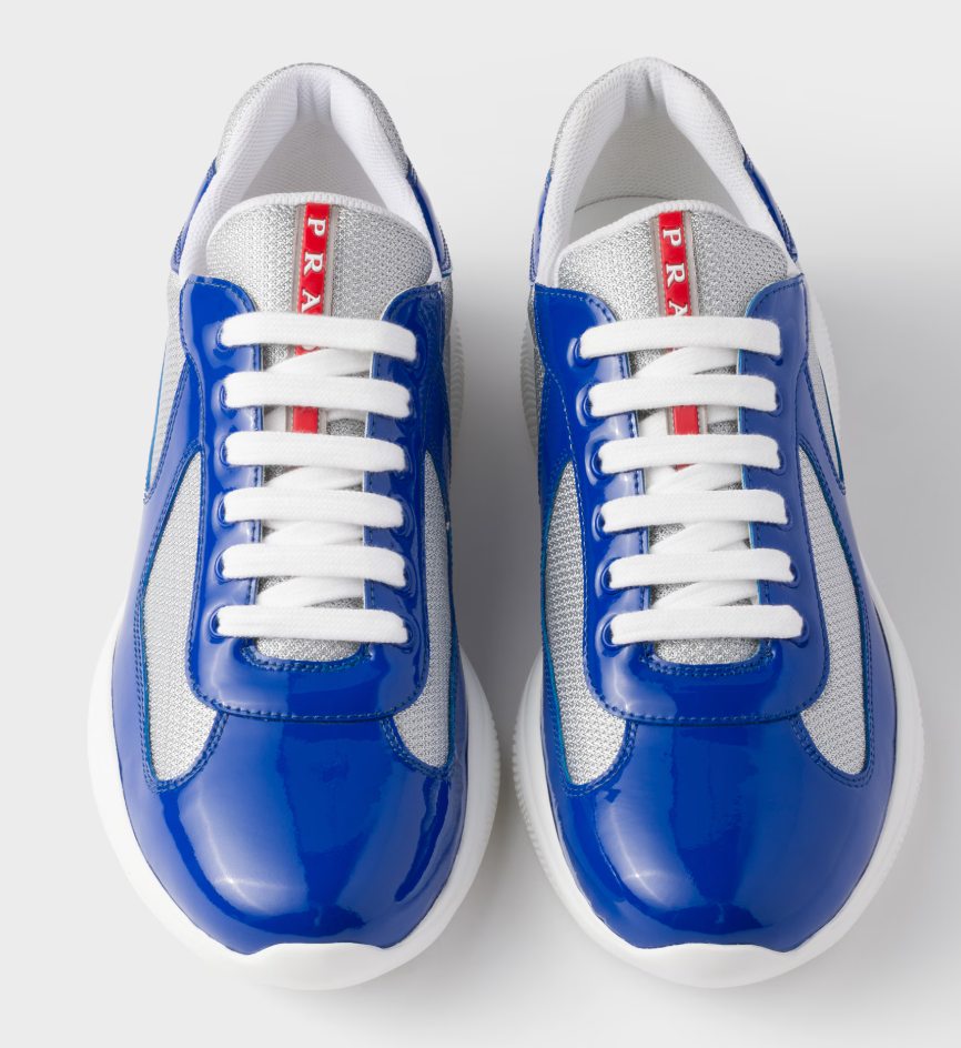 Patent leather and technical fabric Prada America's Cup sneakers
