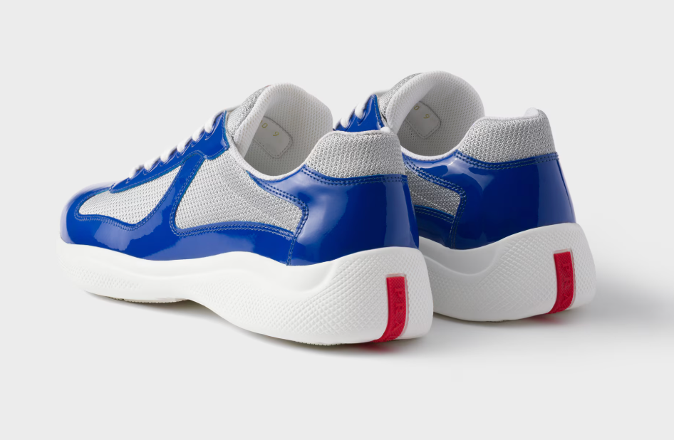 Patent leather and technical fabric Prada America's Cup sneakers