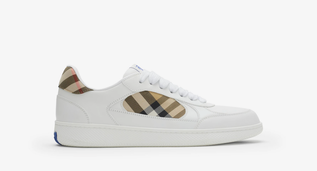 Leather and Check Terrace Sneakers