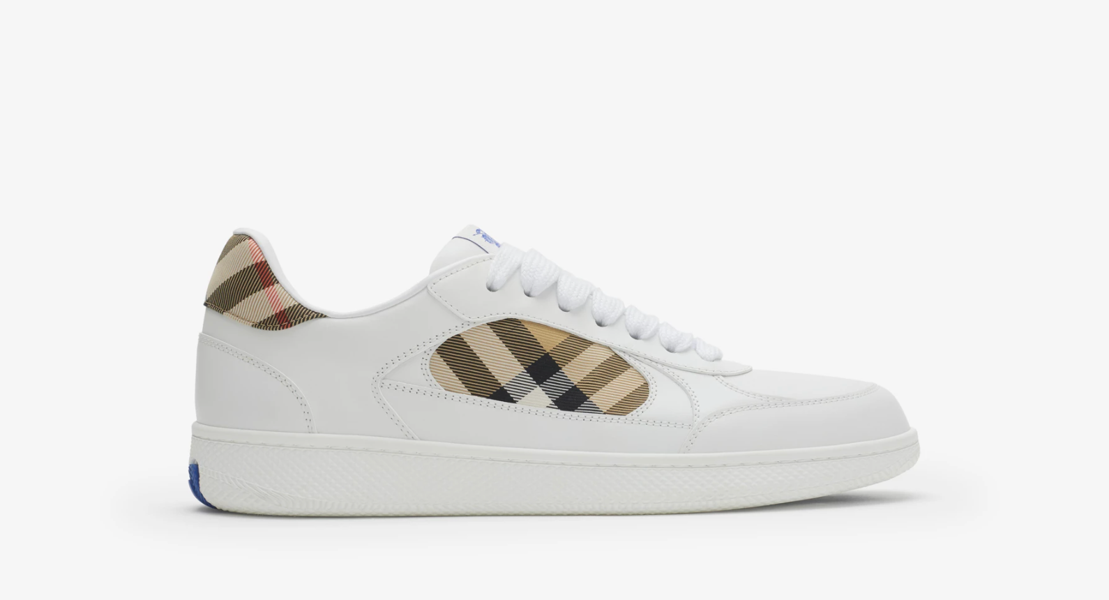 Leather and Check Terrace Sneakers