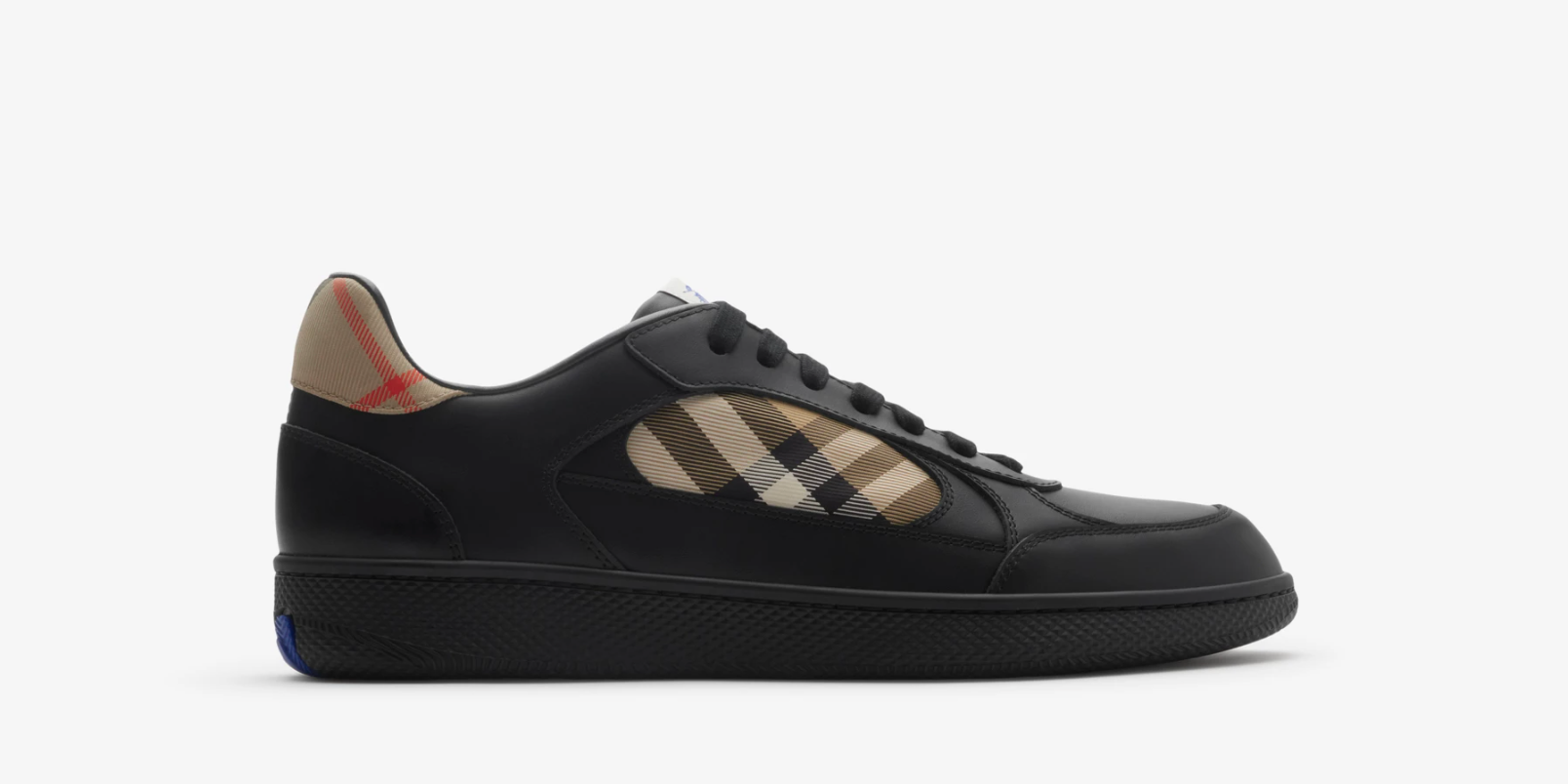 Leather and Check Terrace Sneakers