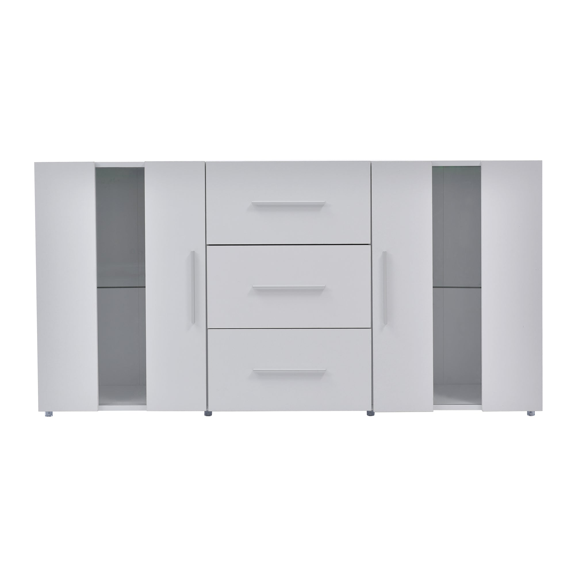 Sideboard Kommode Anrichte Standschrank Lagerung Schrank Schrank Einheit TV-Schrank,Lowboard, mit 16 Farben LED-Leuchten für Esszimmer Wohnzimmer，140*35*70cm